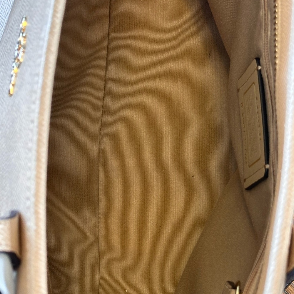 COACH Signature City Zip Tote Brown with Vera vintage silk scarf - Picture 7 of 11